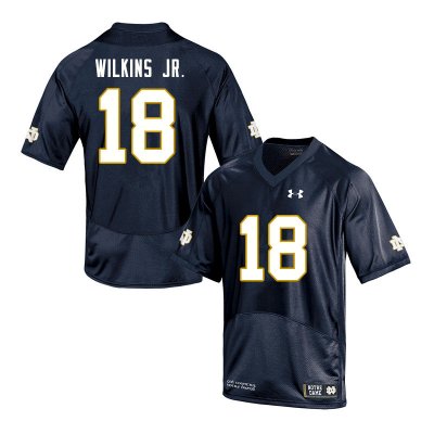 Notre Dame Fighting Irish Men's Joe Wilkins Jr. #18 Green Under Armour Authentic Stitched Big & Tall College NCAA Football Jersey NUJ5099GR